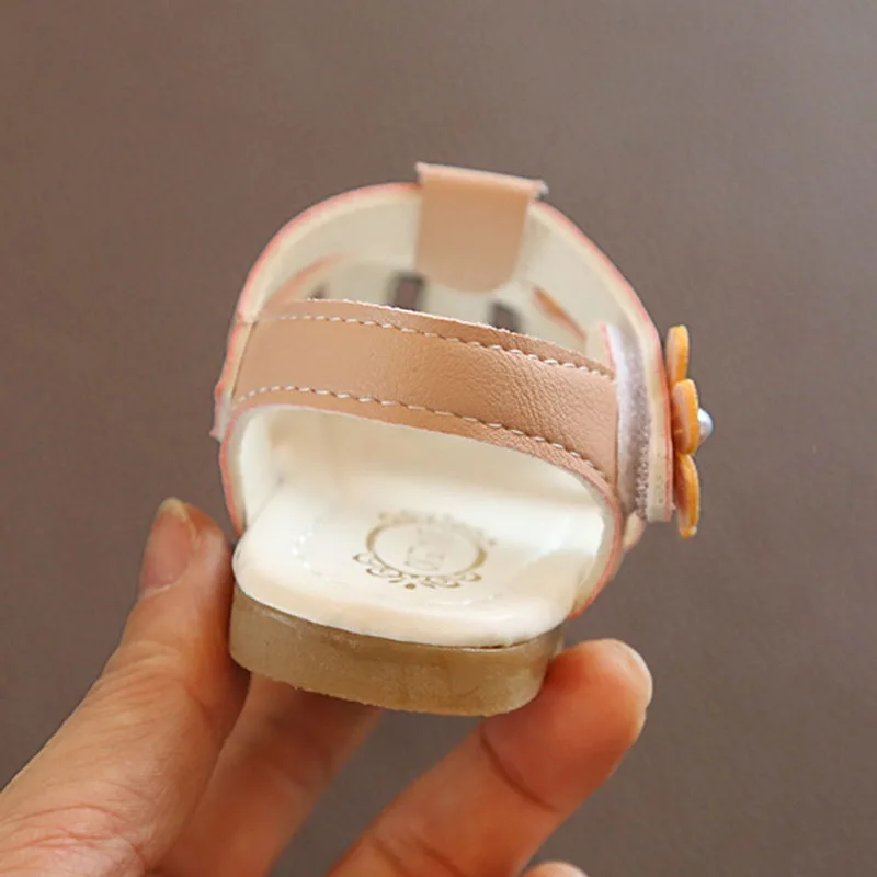 Baby Children T-Strap Sandals Shoes For Girls Elegant Flowers Beach Kids Summer Princess Size 15-19 | Мать и ребенок