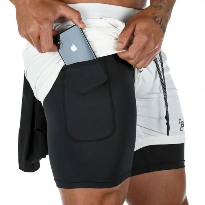 Мужские шорты безопасности 2 в 1 мужские для отдыха быстросохнущие Классные