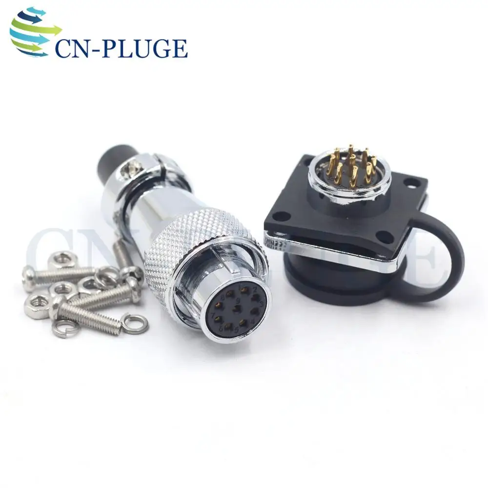 WS16 серии 9-контактный разъем Водонепроницаемый авиационные разъёмы светодиодный