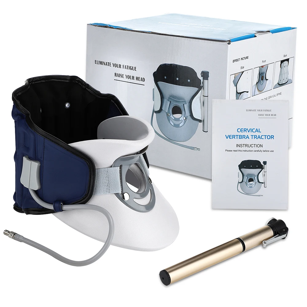

Infrared Neck Cervical Traction Device Powerful Support Adjustable Inflatable Neck Stretcher 360 Neck Protection Brace Air Pump