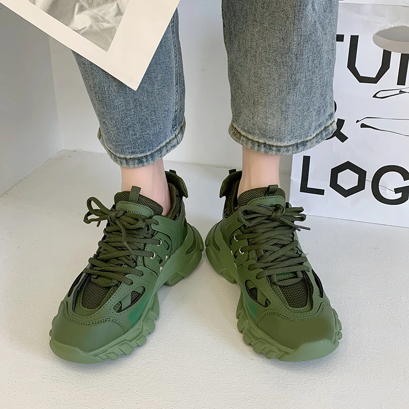 Женские массивные кроссовки на платформе дизайнерские брендовые дышащие
