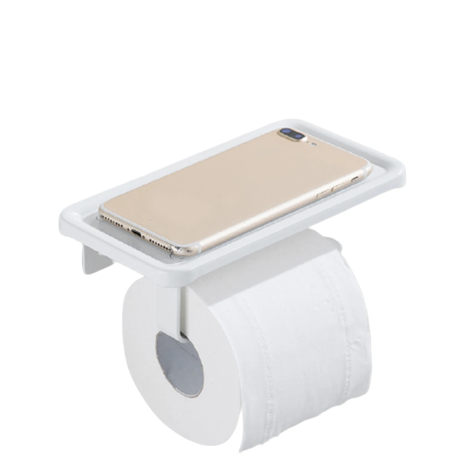 

Toilet Paper Holder with Shelf Tissue Holder for Bathroom Roll Paper Holder Wall Mount Punch Free L23