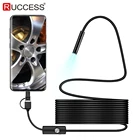 Камера-Эндоскоп 7 мм для смартфона, гибкий Полужесткий кабель, Type-C, Mircro, USB