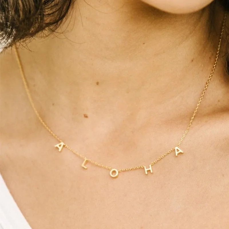 

Чокеры с буквами на заказ, ожерелья для женщин, ожерелья на заказ из нержавеющей стали, ювелирные изделия, подарок