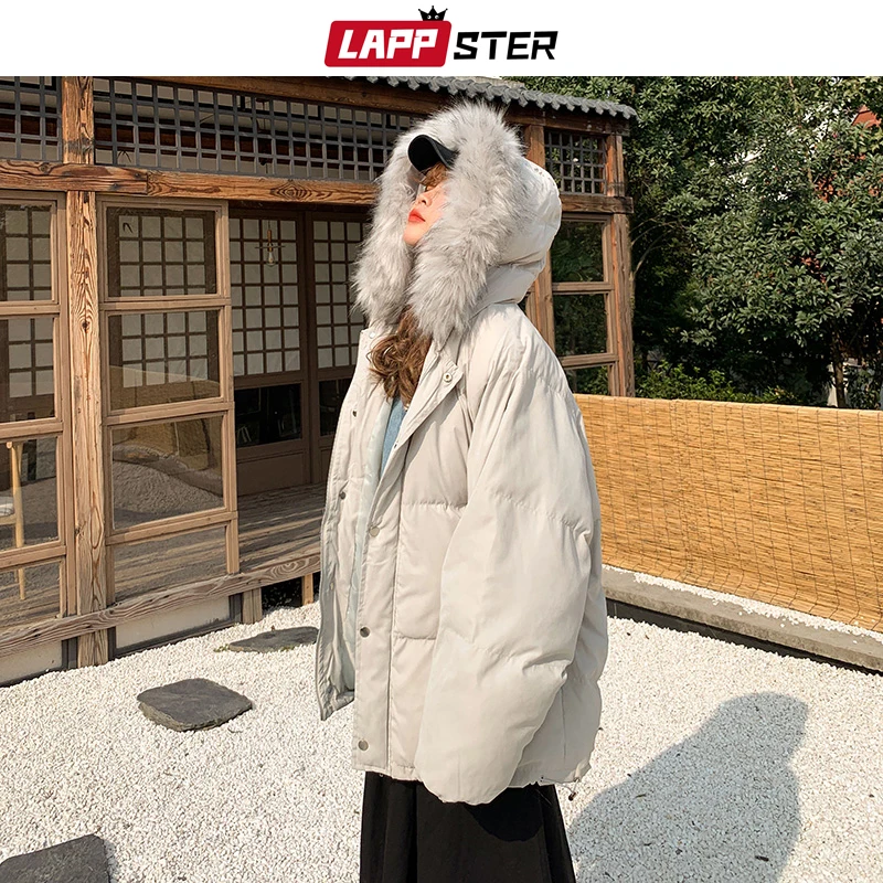 LAPPSTER, мужское корейское толстое пальто, парка, Мужская Уличная одежда, хип-хоп зимние куртки, пальто, мужские хип-хоп куртки с капюшоном