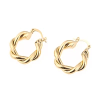 trendy ear buckle silver rose gold color little small twist circles hoop earrings for women girls ethnic wedding party jewelry