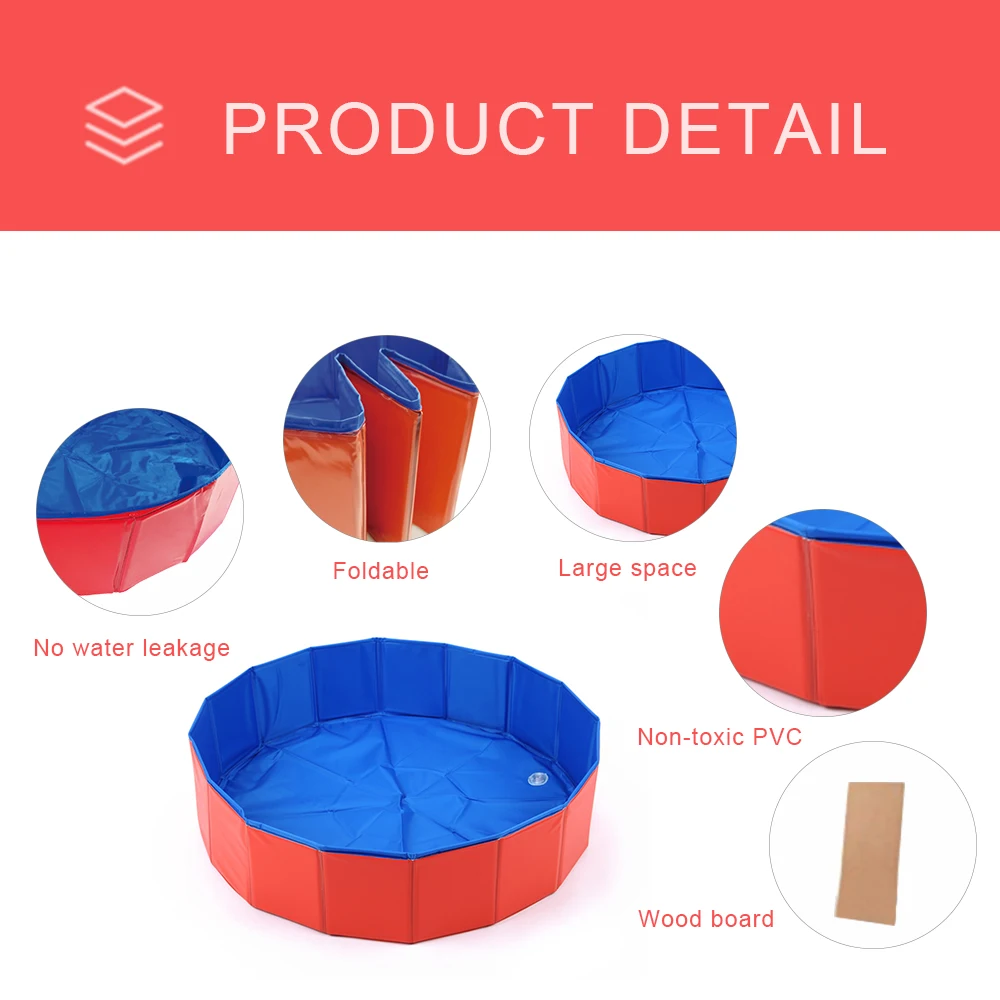 Foldable Dog Pool 5 Sizes Pet Bath Swimming Tub Bathtub Outdoor Indoor Collapsible Bathing Pool for Dogs Cats Kids