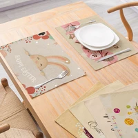 easter placemat tableware mat cartoon egg for kitchen dining table waterproof coaster modern pad home decor accessories 3040cm