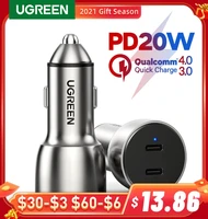 ugreen 36w quick charge 4 0 3 0 qc usb car charger for xiaomi qc4 0 qc3 0 type c pd car charging for iphone 11 x xs 8 pd charger