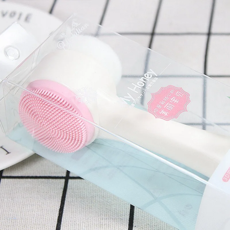 3D двухсторонняя кисть для лица силиконовая Мягкая щетина силикагель Очищающий