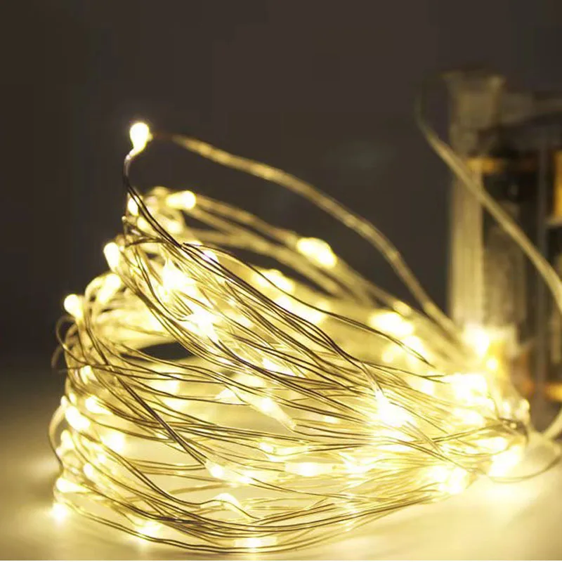 

LED Fairy Lights Copper Wire Light String Battery Powered Christmas Light Garland For Wedding New Year Party Indoor Home Decor