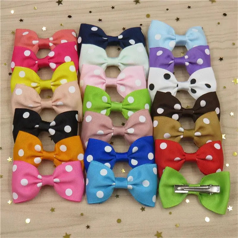 20PCS MIX 20 шт./лот твердого Бутик Grosgrain ленты для девочек с маленьким бантом; резинка для волос, обтянутая тканью; зажим для галстука лента для волос, бабочка Сделай Сам DIY бигуди для волос Аксессуары Лучший подарок - Цвет: 20PCS MIX