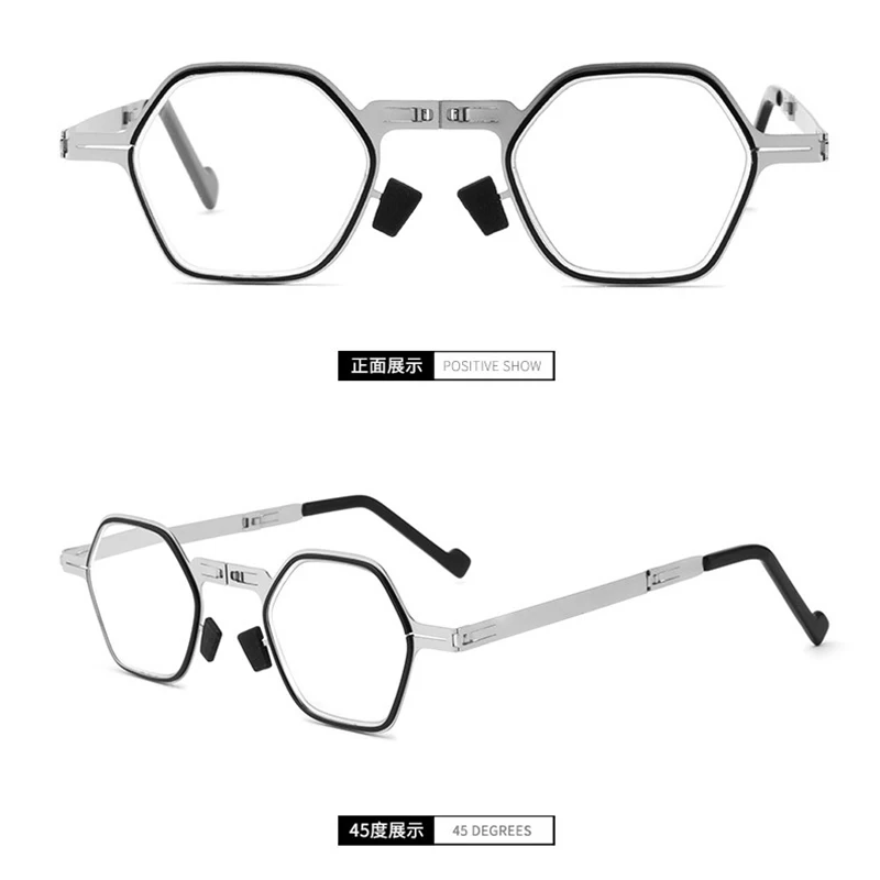 

CNYAJU May Flower Anti-Blue Reading Glasses Foldable Ultra Thin Paper Glasses Metal Presbyopic Eyewear With Case Roud Frame Men