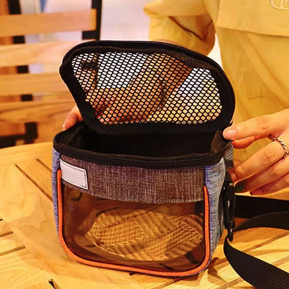 

Pet Cage Accessories Cylinder Design Practical House Travel Portable Squirrel Visible Mesh Shoulder Strap Hamster Carrier Bag