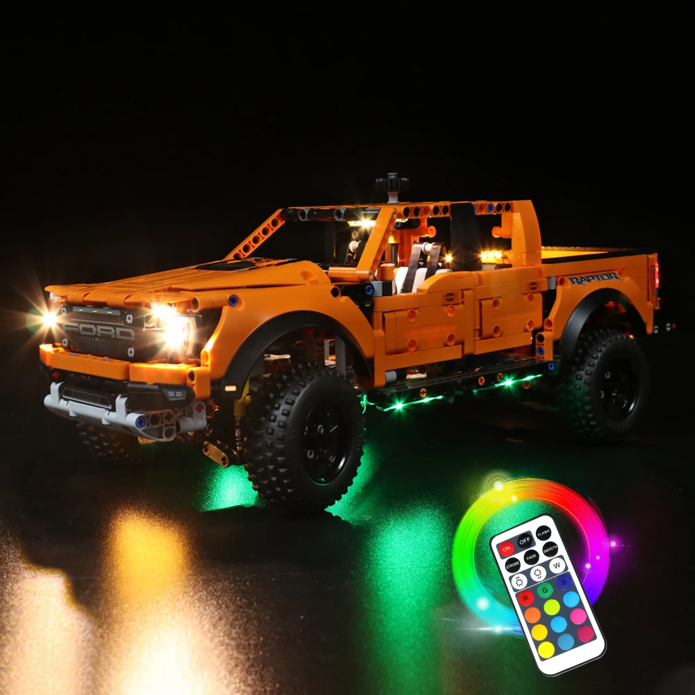 

RGB светильник ка, совместимая с LEGO 42126 Ford F-150 Raptor светильник Kit, строительные блоки, кирпичи, игрушки, светильник, без блоков