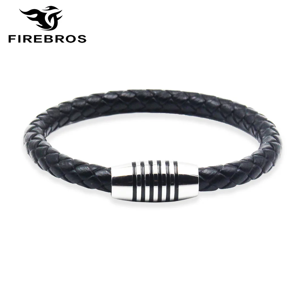 Браслет мужской из натуральной кожи с магнитной застежкой 6 м|Цепочки и браслеты|