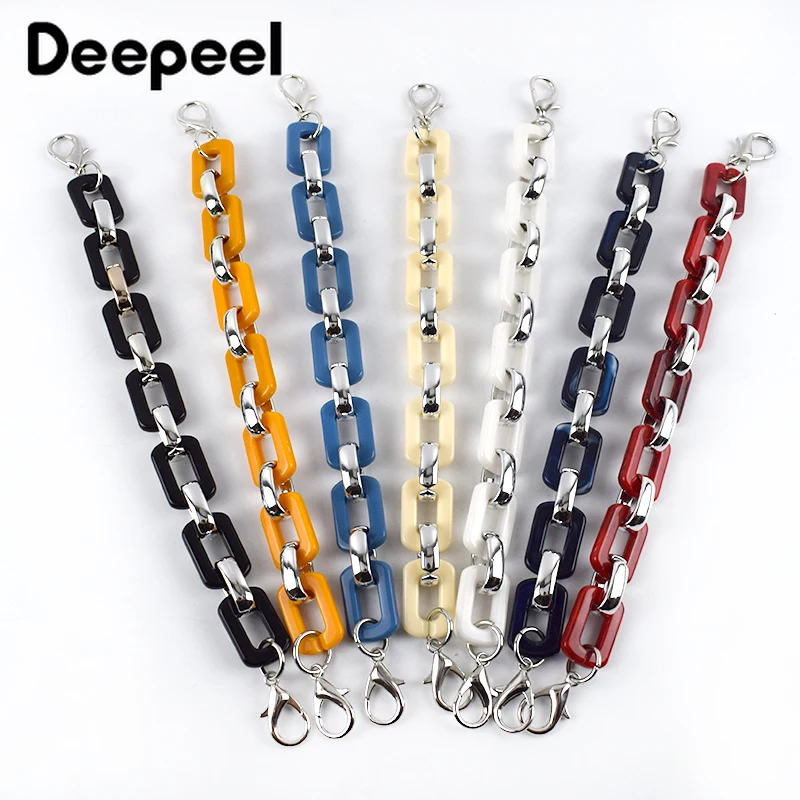 

Deepeel 3/5/10pcs 30cm Bag's Acrylic Metal Ptachwork Chain Shoulder Strap Handbag Colorful Decorative DIY Bags Accessories BS129