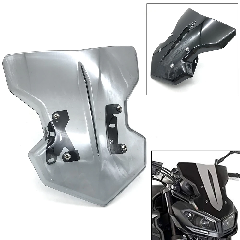 

MT09 FZ09 Motorcycle Windscreen Windshield Wind Screen Shield with Mounting Holder Bracket For Yamaha MT-09 FZ-09 2017-2020 2019