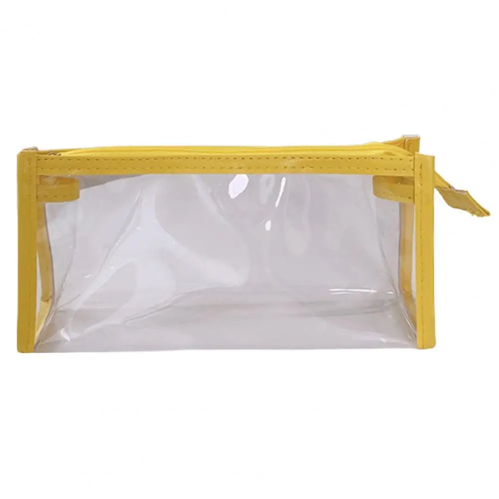 

Pencil Case Transparent Lightweight Zipper Pen Pouch Girl Cosmetic Bag Triangle Pen Storage Pouch
