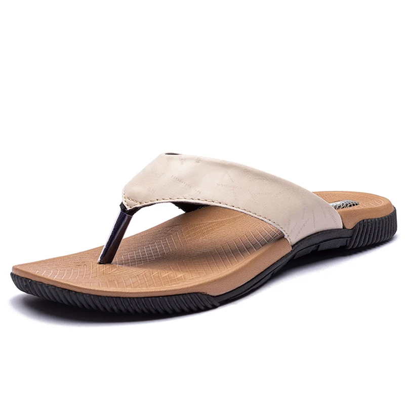 Большие размеры 40-46 модные мужские вьетнамки летние шлепанцы высококачественные