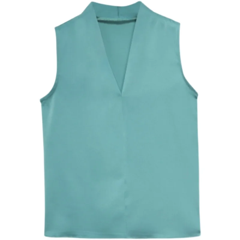 

Summer Silk Tank Top Women Korean Fashion Satin Office Lady Tank Top Solid Plus Size XXXL/5XL Black Clothing for Women