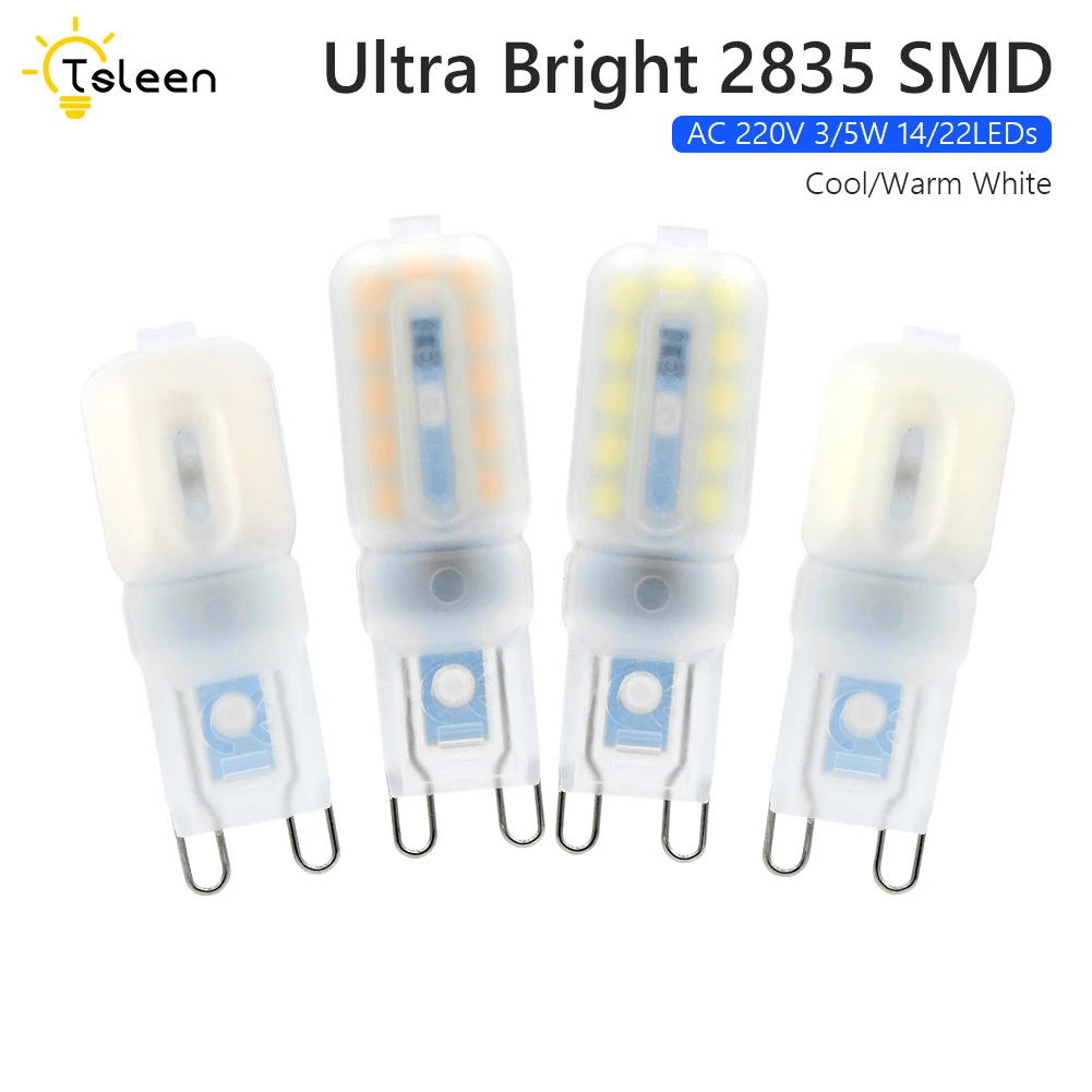 

3w 5w g9 led light ac 220v 230v 14 22 smd 2835 led corn bulb led spotlight for crystal chandelier replace 30w halogen lamp