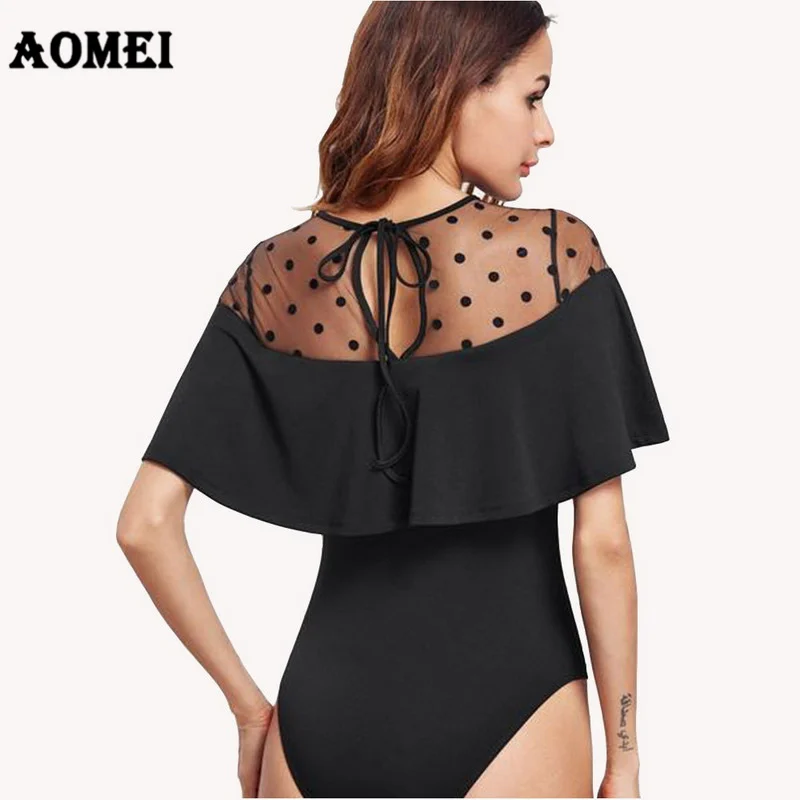 Женский боди комбинезон из лоскутного кружева сексуальный тюль прозрачные