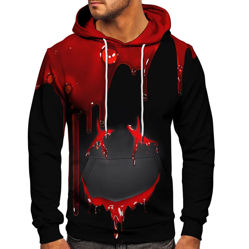 

2021 New Four Seasons Men Hoodies Printing 3D Flow Color Printing Sweatshirts Hooded Casual Loose Tops Large Size S-6XL