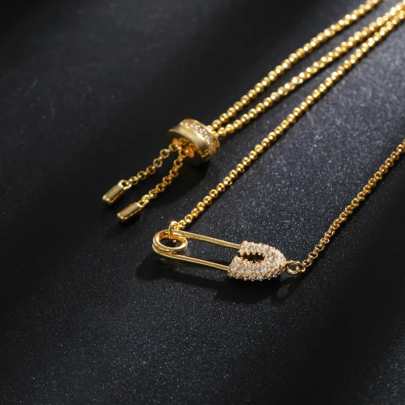 Великолепный дизайн Творческий Pin ожерелье Простой Пара Ожерелье чокер с кулоном