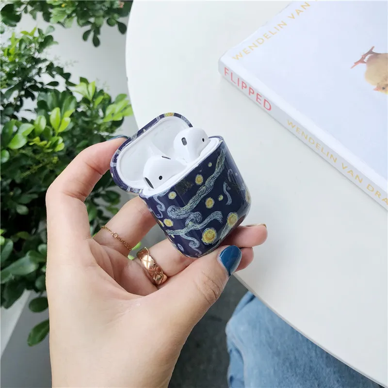 Жесткий чехол Art Van Gogh Painting для Airpods 1 2 противоударный зарядки ПК Pro Fundas|Аксессуары