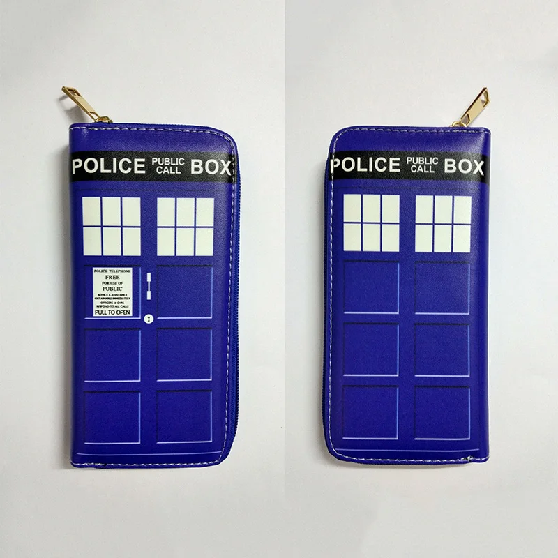Длинный кошелек из искусственной кожи с героями фильма Доктор Кто модный