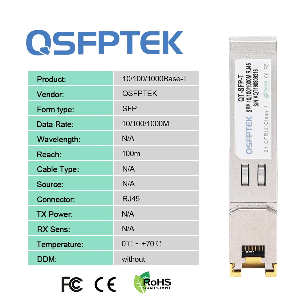 10/100/1000base-t SFP медный RJ45 100m модуль приемопередатчика для Cisco Juniper Arista Brocade Alcatel-Lucent по