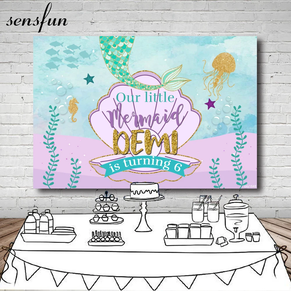 Sensfun в стиле Русалочки для девочек фон фотосъемки с изображением розового мидий