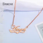 Ожерелья DOREMI ручной работы с именем на заказ для женщин и мужчин, ювелирные изделия из нержавеющей стали, массивный чокер в форме сердца, цепочка в коробке