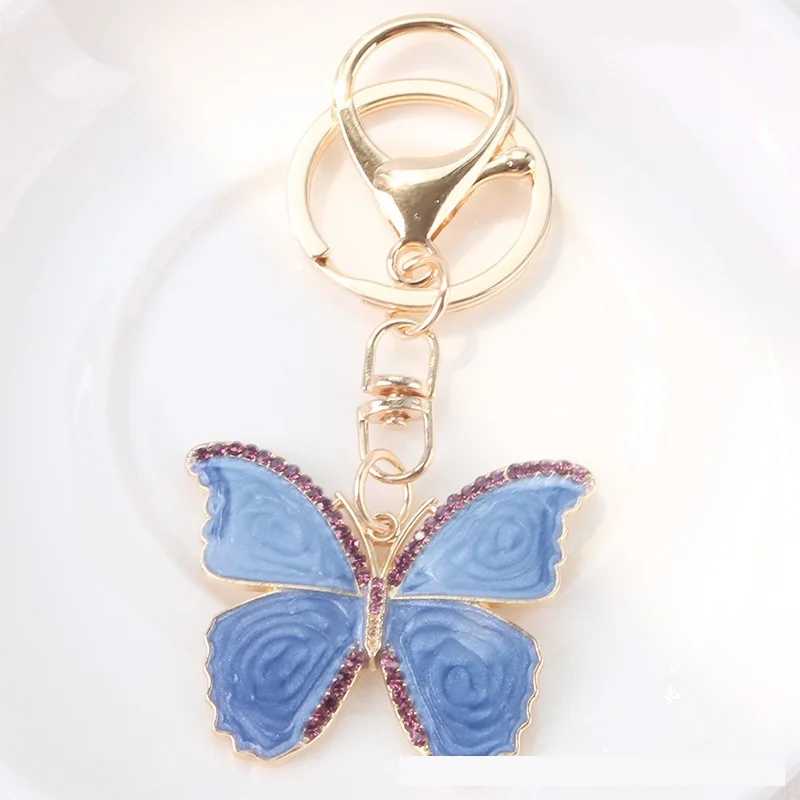 

Creativity Fashion Animal Butterfly Key Chains Metal Men's Gift Keyring Cute Children's Backpack Accessories Pendant Keychain