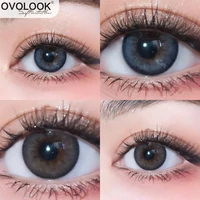OVOLOOK-2pcs pair Colored Lenses for Eyes Color Contact Lenses Beauty Eye Contacts Comestic Eye Color Lens Free Cases Dia 14mm 