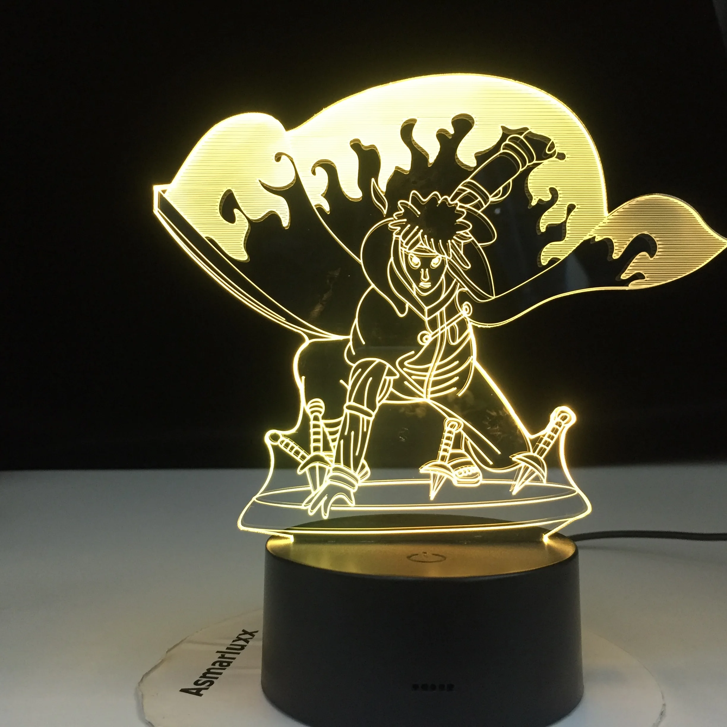 Японская манга наруто 3d лампа Minato Namikaze фигура атмосфера для детской комнаты