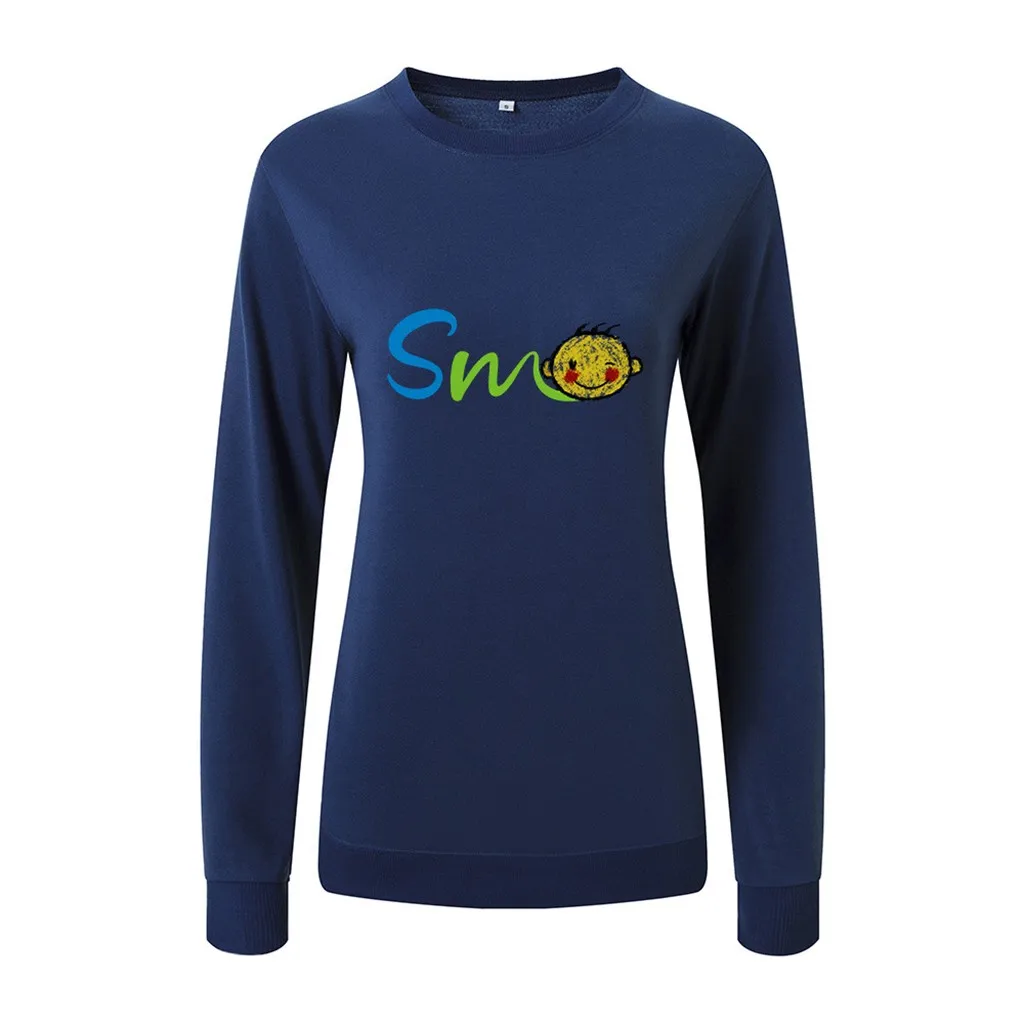 SAGACE Женская толстовка с принтом животных круглым вырезом и длинными рукавами