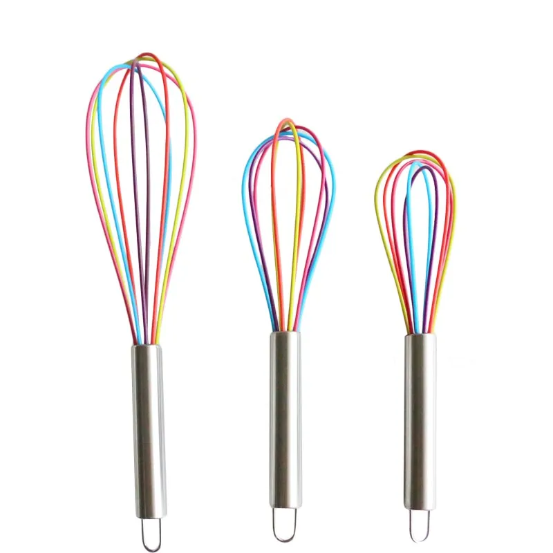 

1Pcs Egg Beater Hand Egg Stiring Colorful Silicone Drink Whisk Mixer Cooking Foamer Cook Blender Kitchen Tools