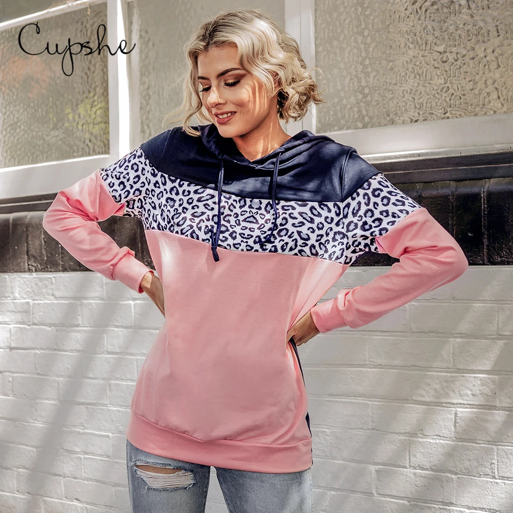 Женская толстовка с леопардовым принтом CUPSHE длинными рукавами пуловеры топы 2020