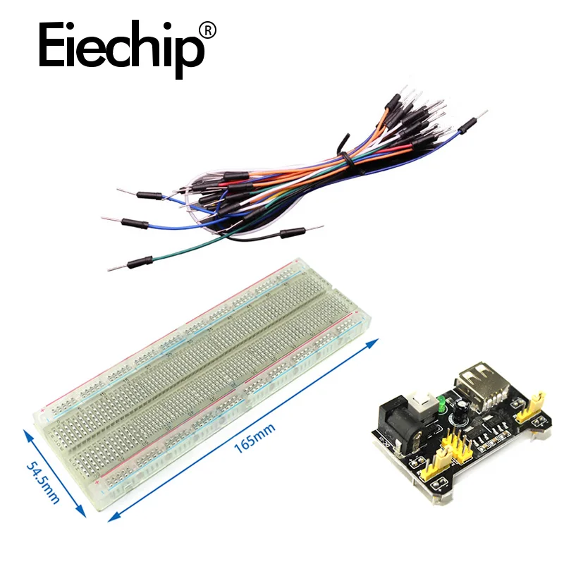 

NEW MB-102 Breadboard power module+830 points Prototype Bread board Test Develop DIY for arduino kit +65 jumper wires wholesale