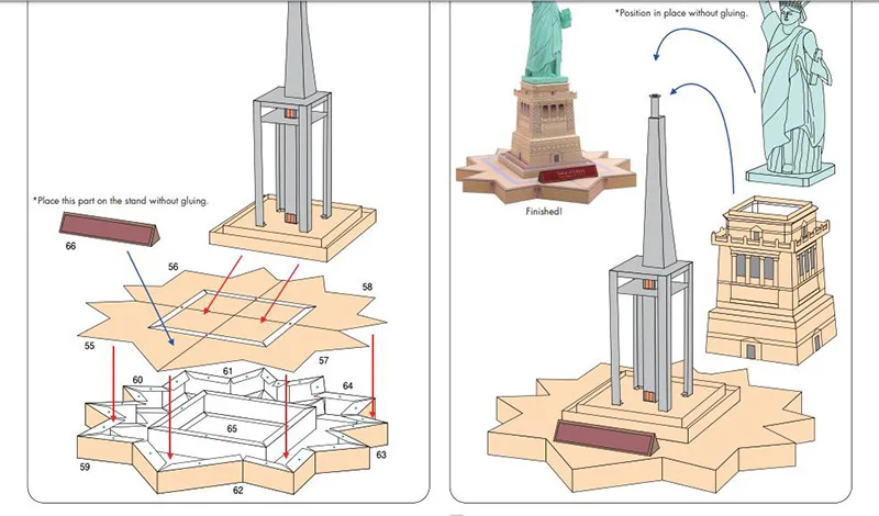 Статуя Свободы трофей бумажная поделка 3D модель Геометрическая скульптура
