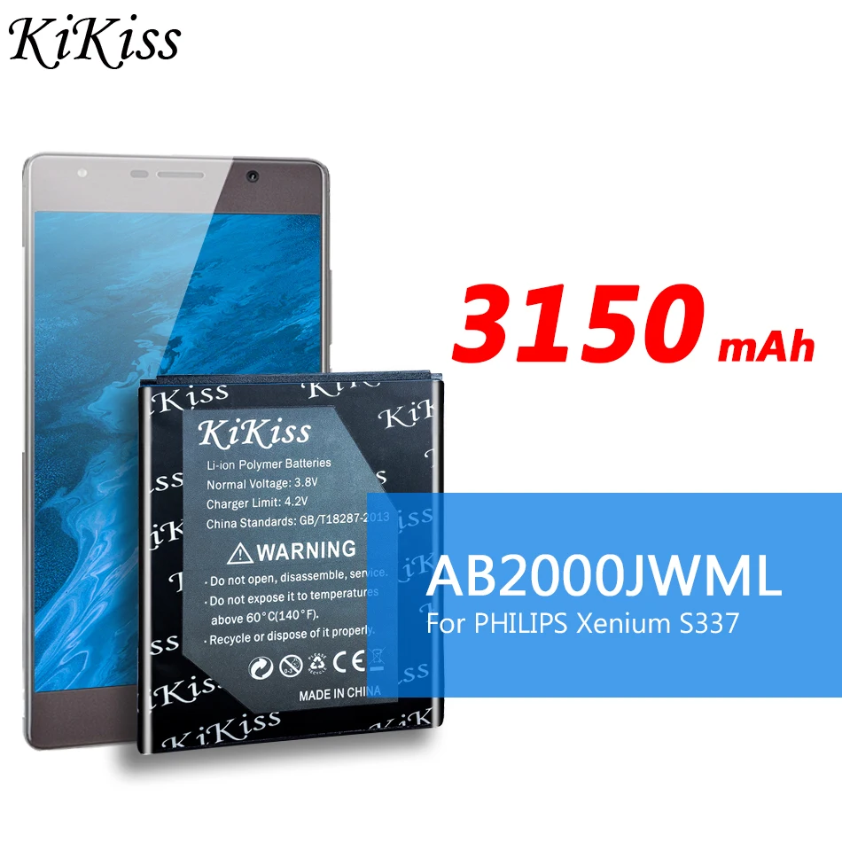 100% New AB2000JWML Cellphone Battery For Philips Xenium S337 CTS337 S316T S316 Battery Mobile Phone AB2000JWMT bateria