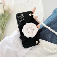 fashion 3d sancha flowers silicone cover for xiaomi mi 11 10t note 10 pro 9 lite 8 a2 a3 max 2 3 pearl wrist bracele phone case