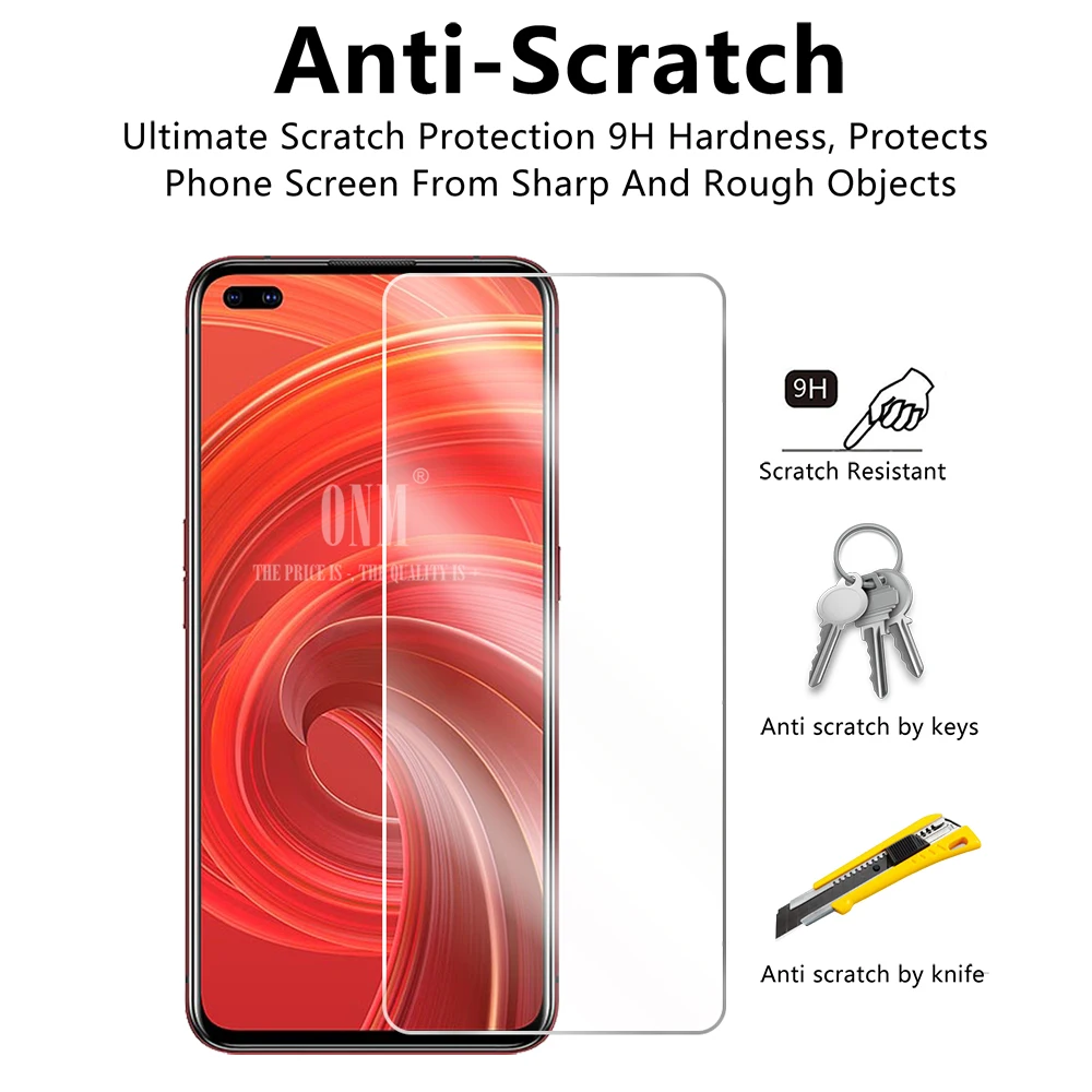 2 шт. X50 закаленное Стекло для Realme Pro 5g Экран протектор 2.5D с уровнем твердости 9H