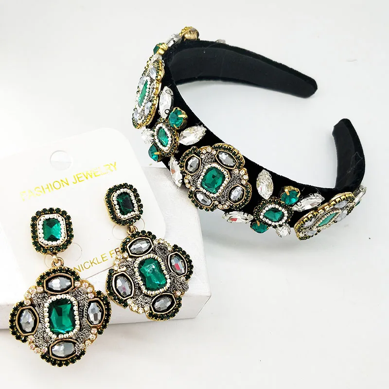 4 см широкая повязка на голову тиара корона в стиле барокко Стразы ручной работы