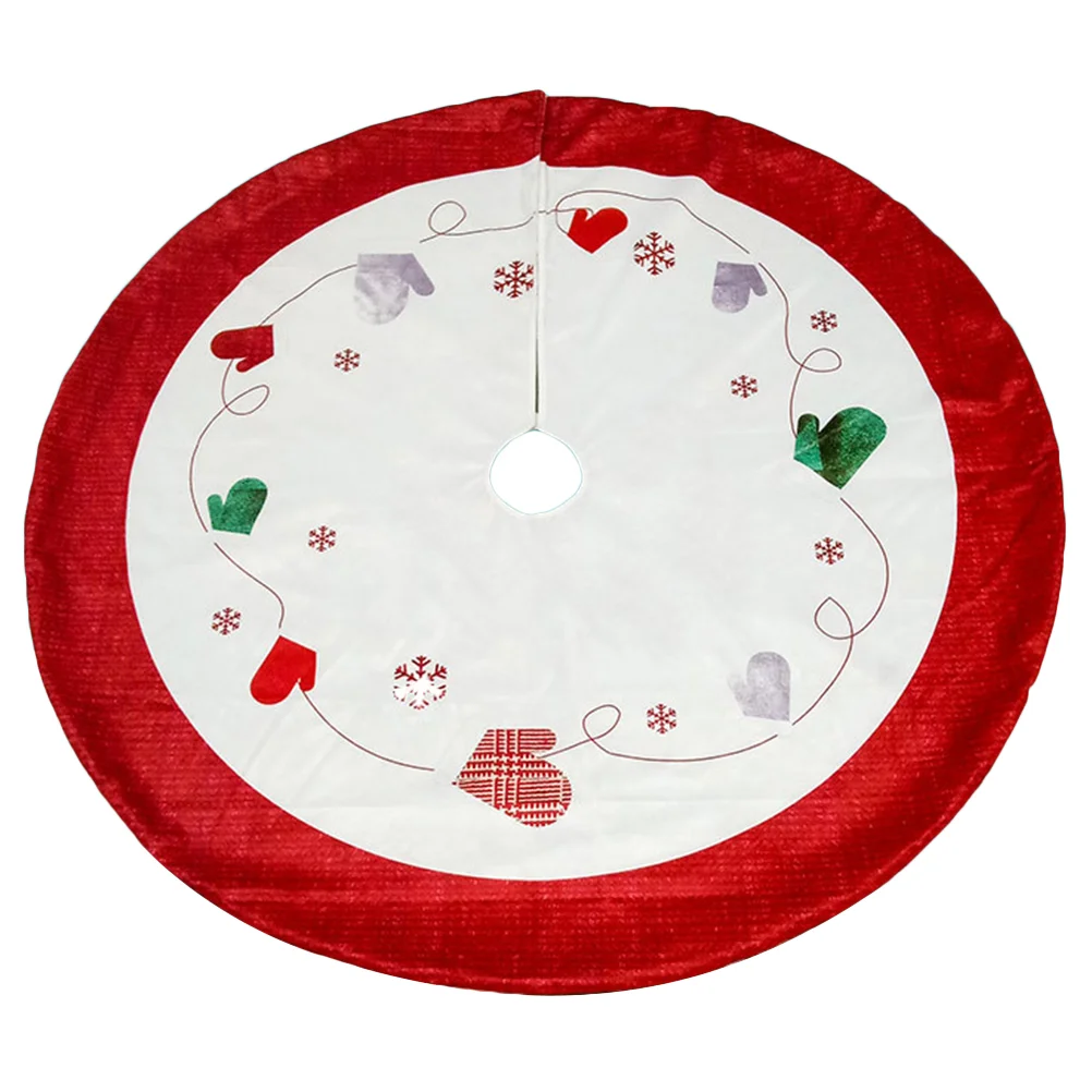 

2 Pcs 120cm Christmas Tree Skirt Felt Cloth Xmas Tree Base Decoration Apron Wrap - Pattern