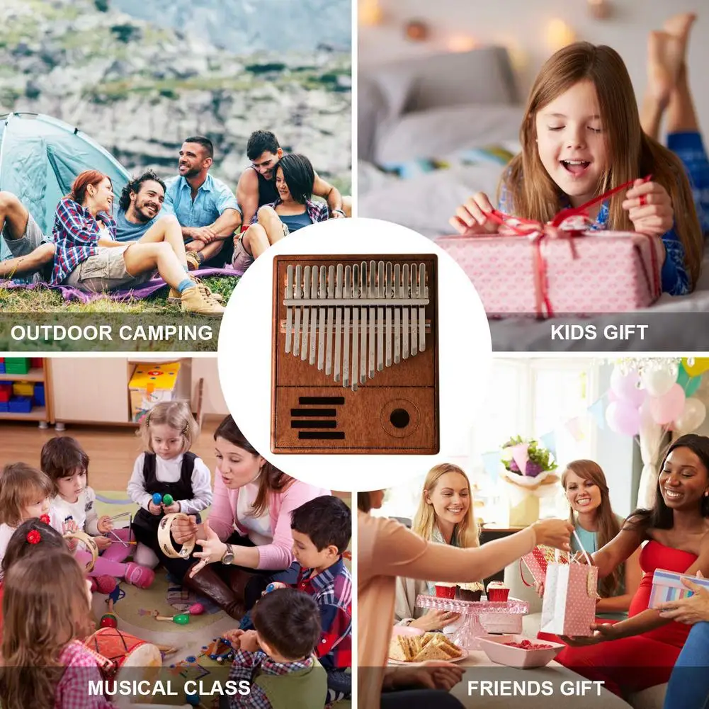 Kalimba 17 ключей набор для фортепиано тюнинг молоток ключ наклейки легкий высокое