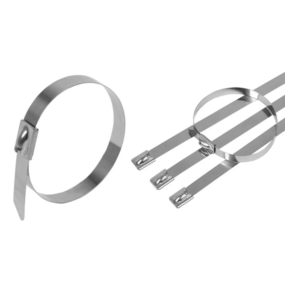 

100PCS 304 Stainless Steel 4.6 x 100MM / 250MM Locking Cable Metal Zip Ties Cable Ties