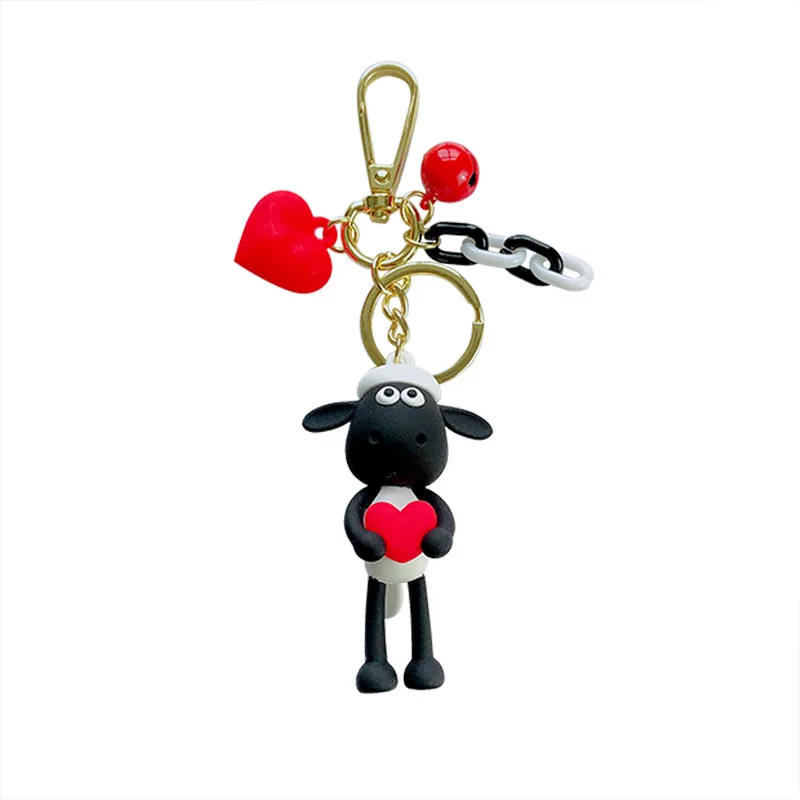 Nuevo llavero de ovejas PVC lindo lambs amor anillo para mujeres bolso encantos coche DIY брелок regalo 2019| |